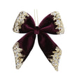 Velvet Bow, 16cm - Purple with Gold Trim | Annie Mo's