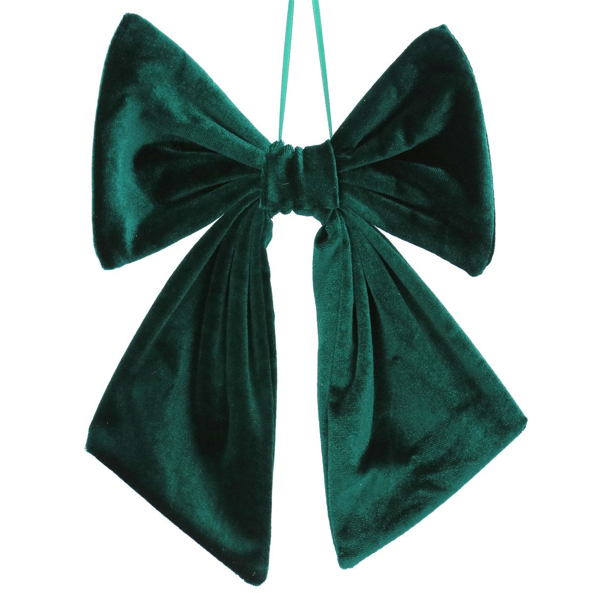 Fabric Wired Bow, 25cm - Green Velvet | Annie Mo's