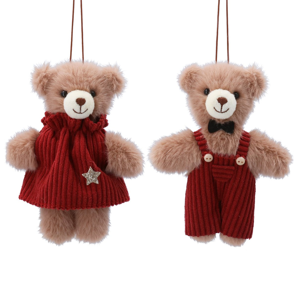 Fabric Decoration 12cm - Mr/Mrs Teddy in Corduroy - Style Choice | Annie Mo's