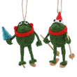 Wool Decorations 14cm - Skating/Skiing Frogs - Style Choice | Annie Mo's