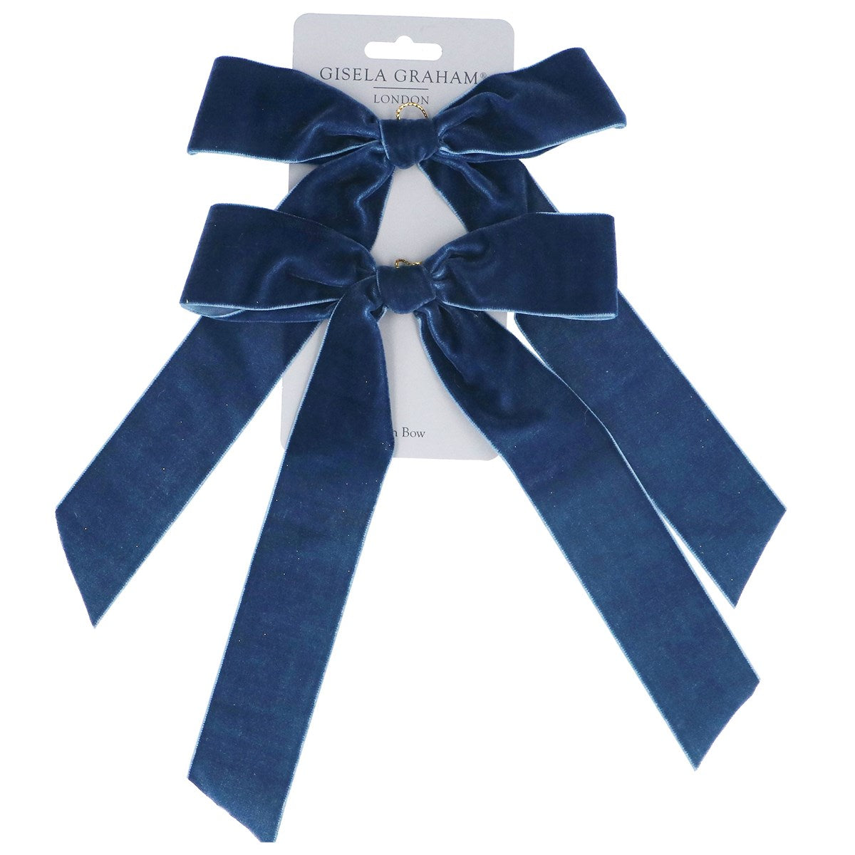 Blue Velvet Bow Dec, Pack of Two | Annie Mo's