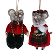 Faux Fur Hanging Mice with Tartan Trim 16cm - Style Choice