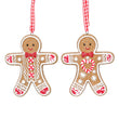 Resin Hanging Dec 8cm - Gingerbread Man w Gingham Loop - Style Choice | Annie Mo's