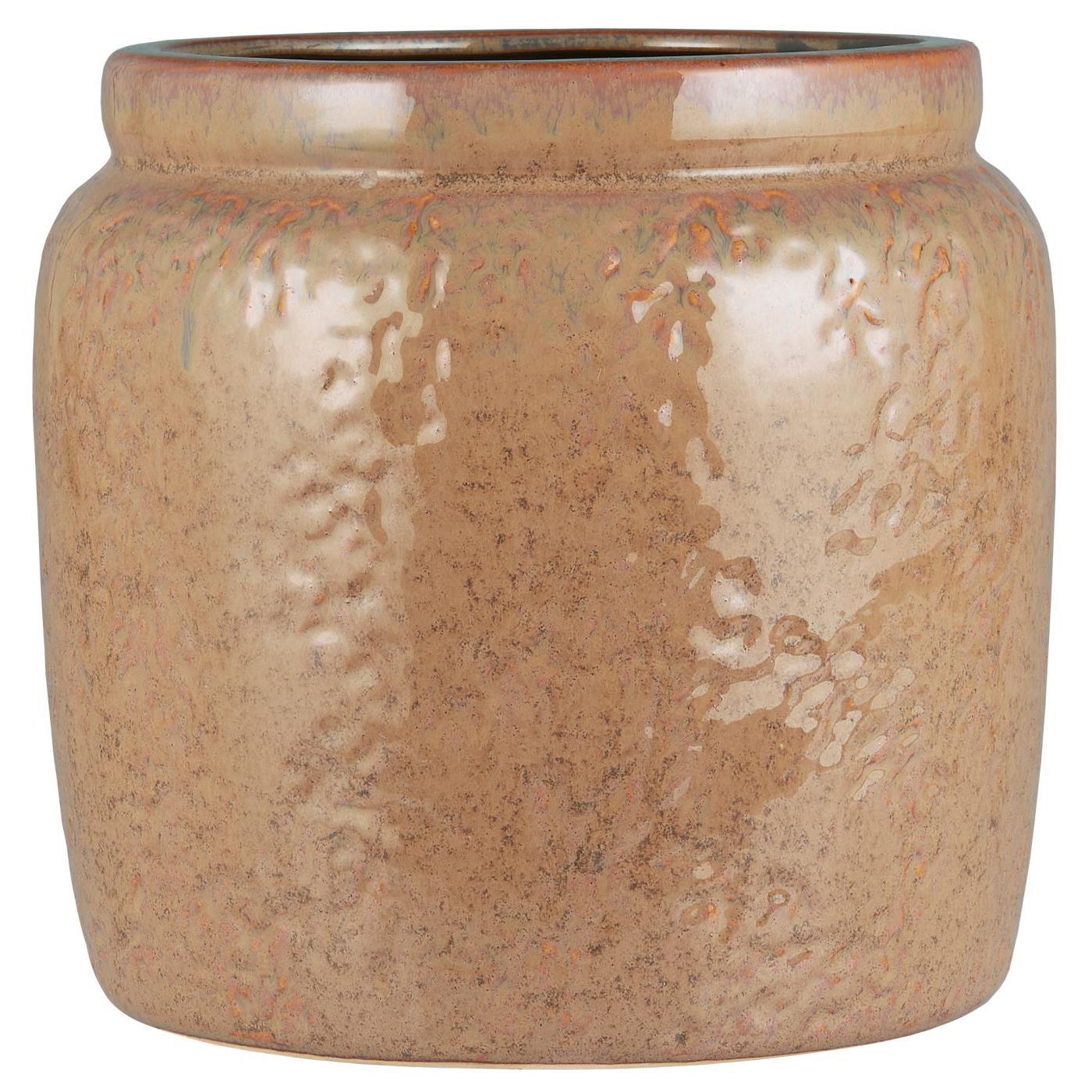 Glazed Clay Planter with Edge 20cm