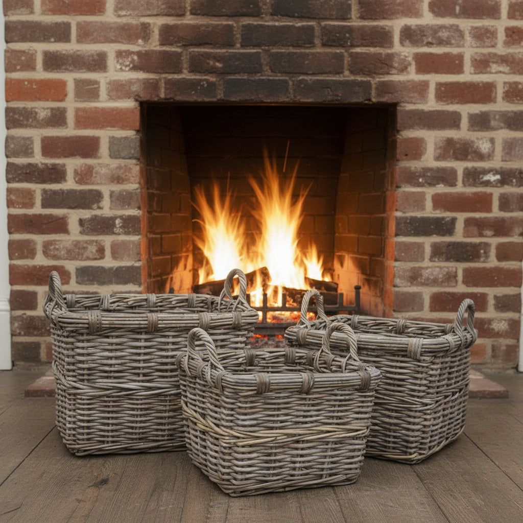 Square Baskets with Ear Handles - Size Choice