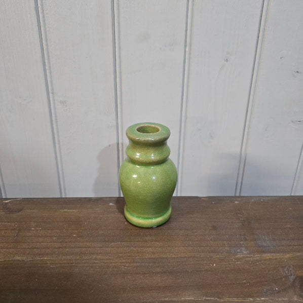 Glazed Moss Green Dinner Candle Holder 10cm B | Annie Mo's
