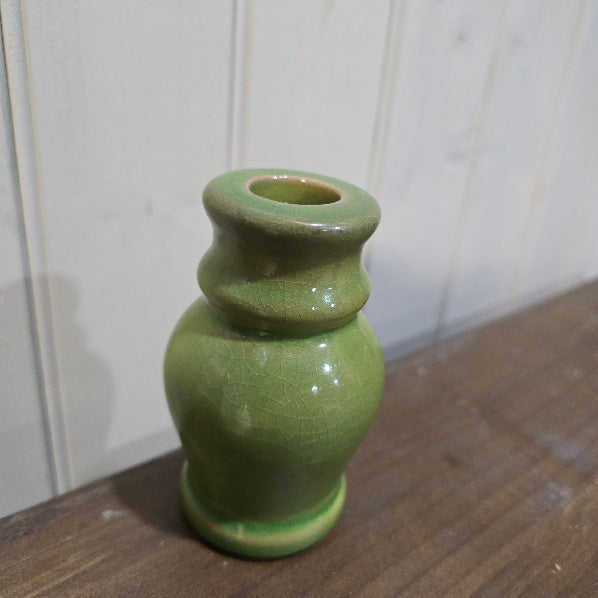 Glazed Moss Green Dinner Candle Holder 10cm C | Annie Mo's