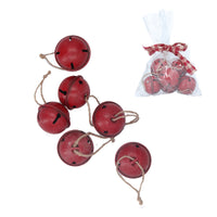Bag of Six Metal Mini Red Jingle Bells | Annie Mo's