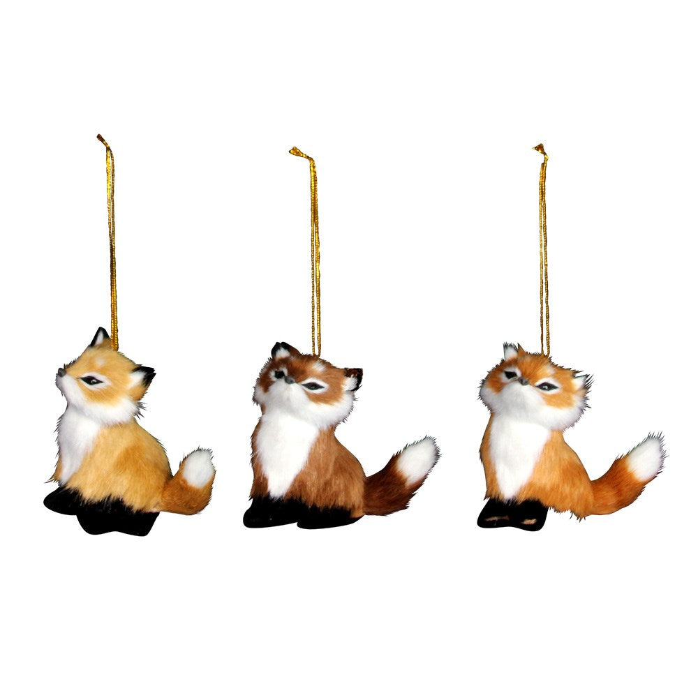 Nostalgic Faux Fur Hanging Foxes - Style Choice