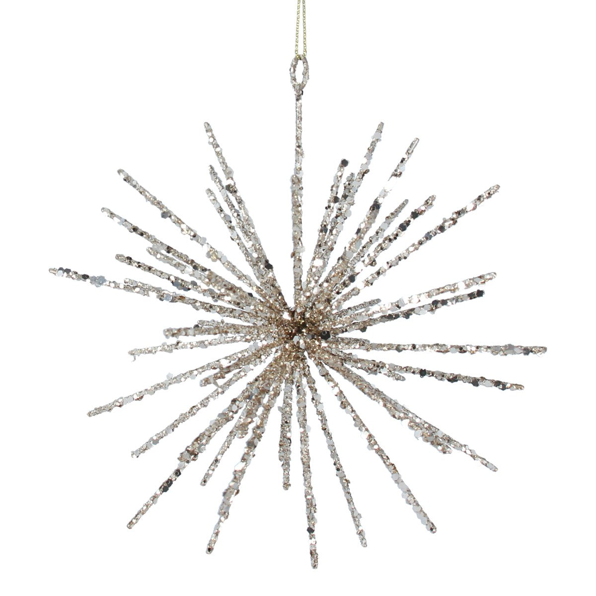 Golden Hanging  Wire Starburst Decoration 