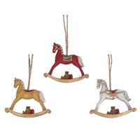 Three Assorted Resin Rocking Horses 7cm | Annie Mo's
