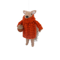 Squirrel in Orange Jumper Wool Dec 11cm | Annie Mo's