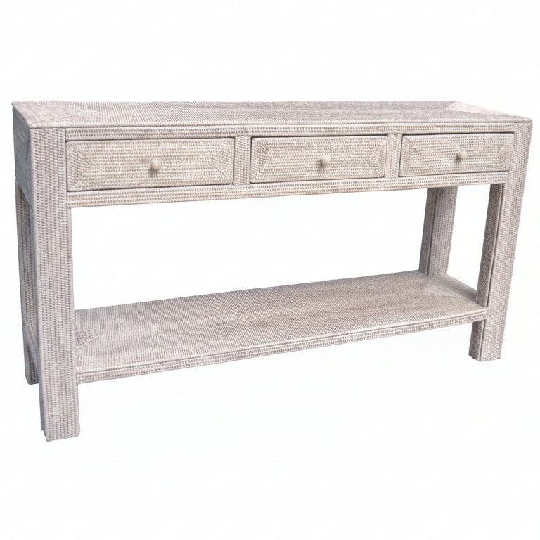 Artisan Rattan Console Table with Three Drawers 150cm