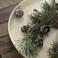 Bag with Eight Mini Grey Glass Baubles 4cm