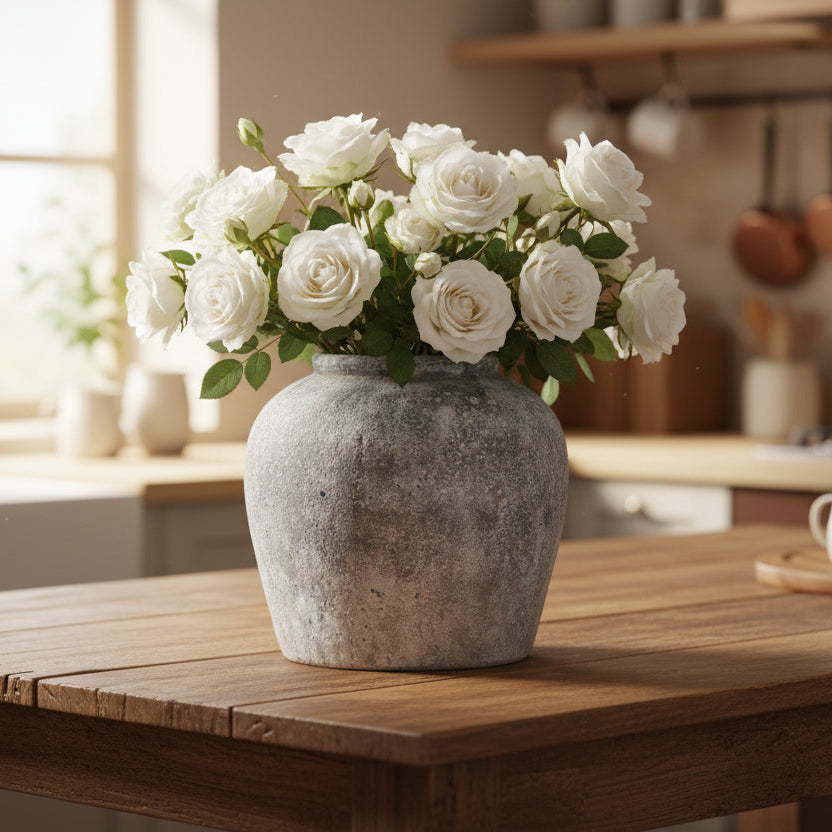 Aged Stone Look Ceramic Vase 30cm | Annie Mo's