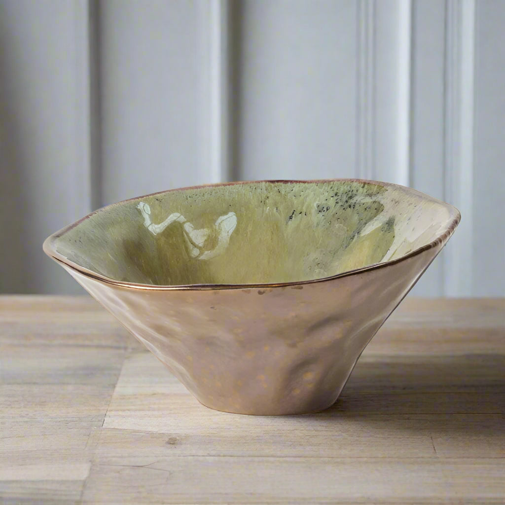 Elowen Iridescent Bowl Moss Glaze Small 18cm | Annie Mo's
