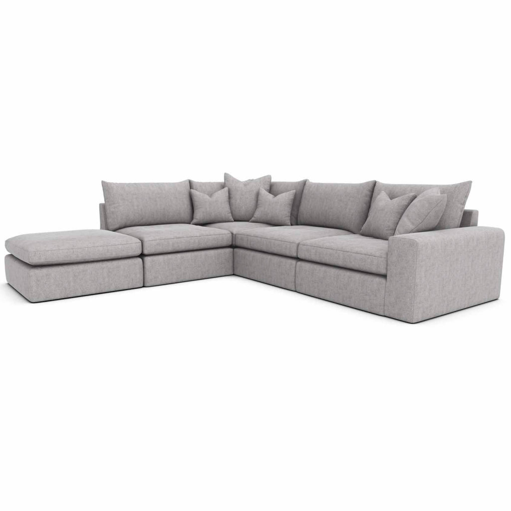 Peri 1 Arm 2 Seat RHF with Corner Unit, Armless Unit and Footstool