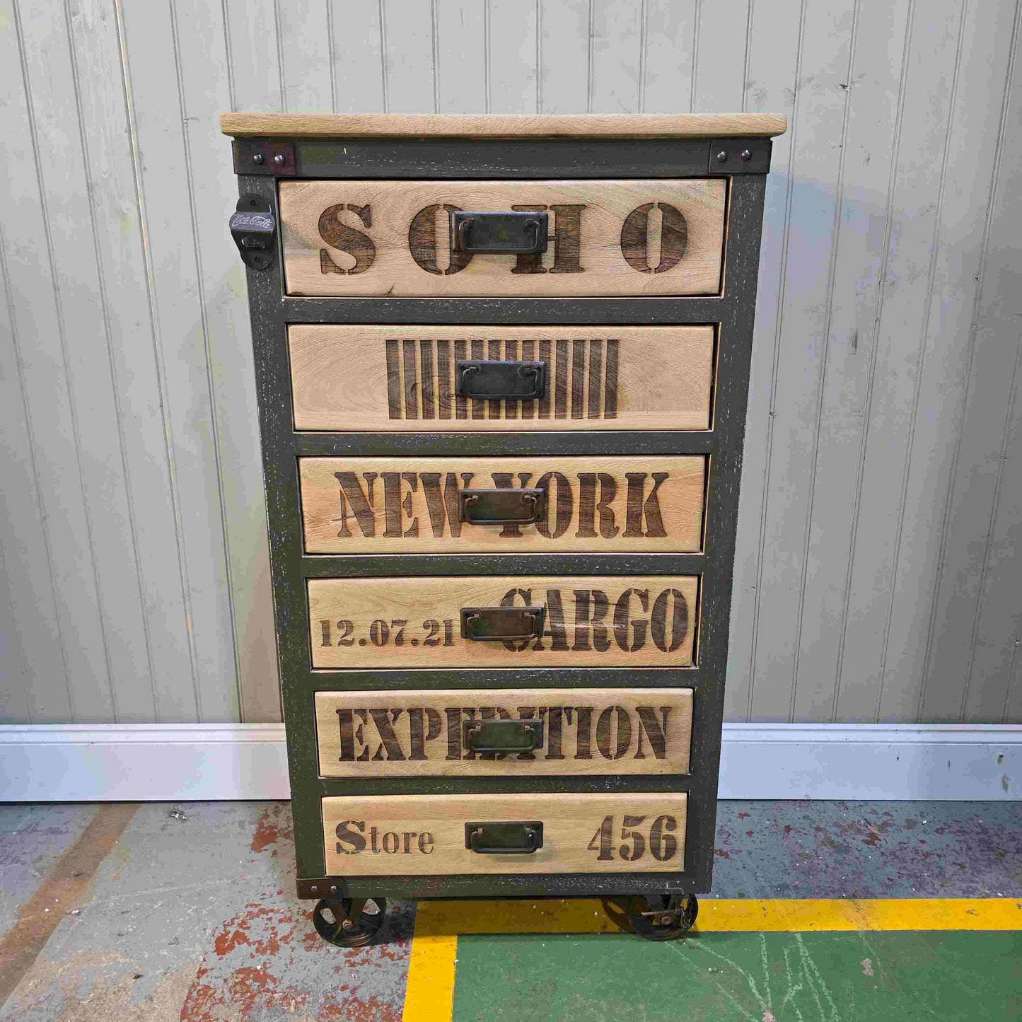 Soho Six Drawer Tall Chest on Wheels - CLEARANCE
