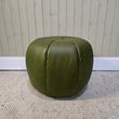 Pumpkin Footstool - Kodak Palm Leather - CLEARANCE