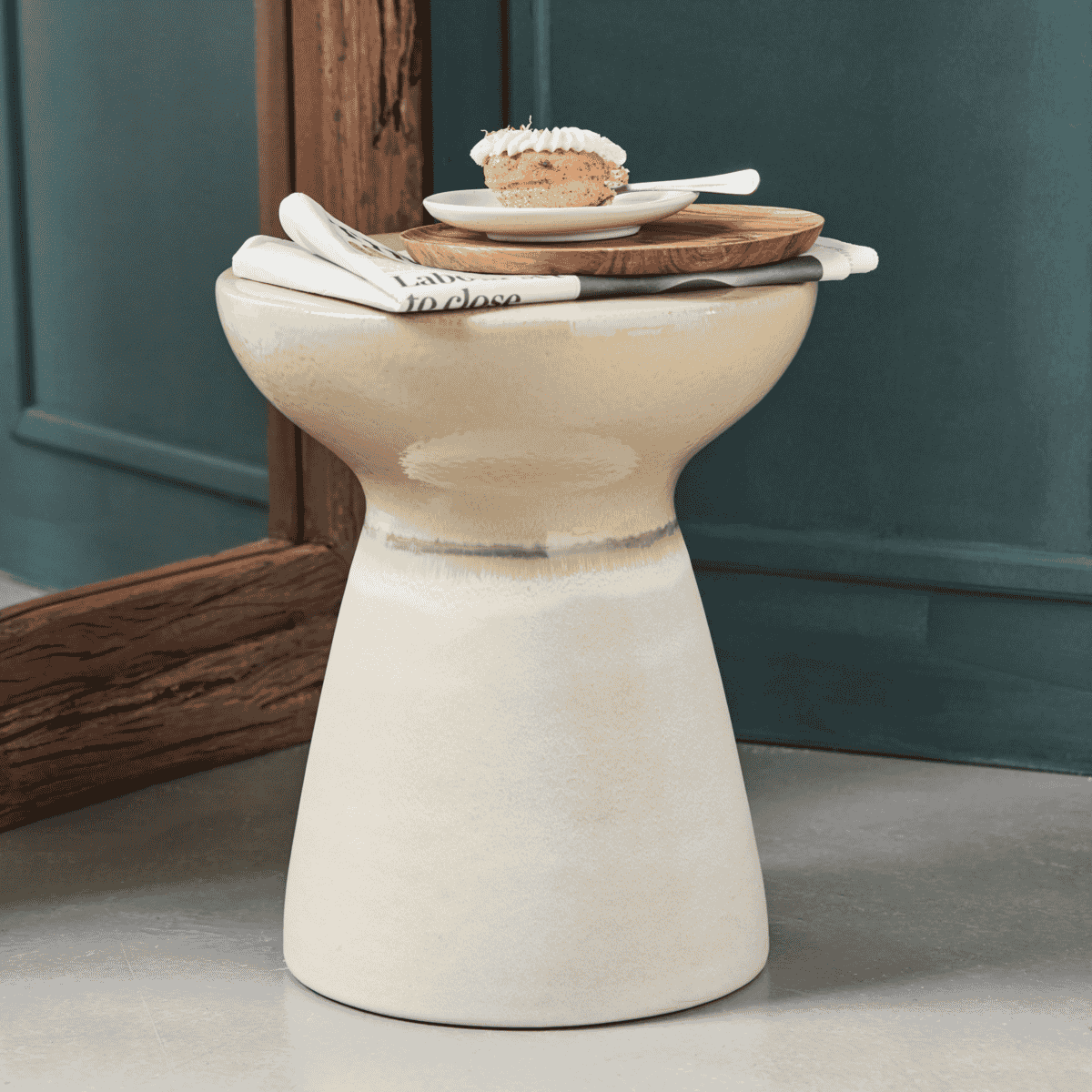 Pablo Sand Ceramic Occasional Table 43cm  | Annie Mo's