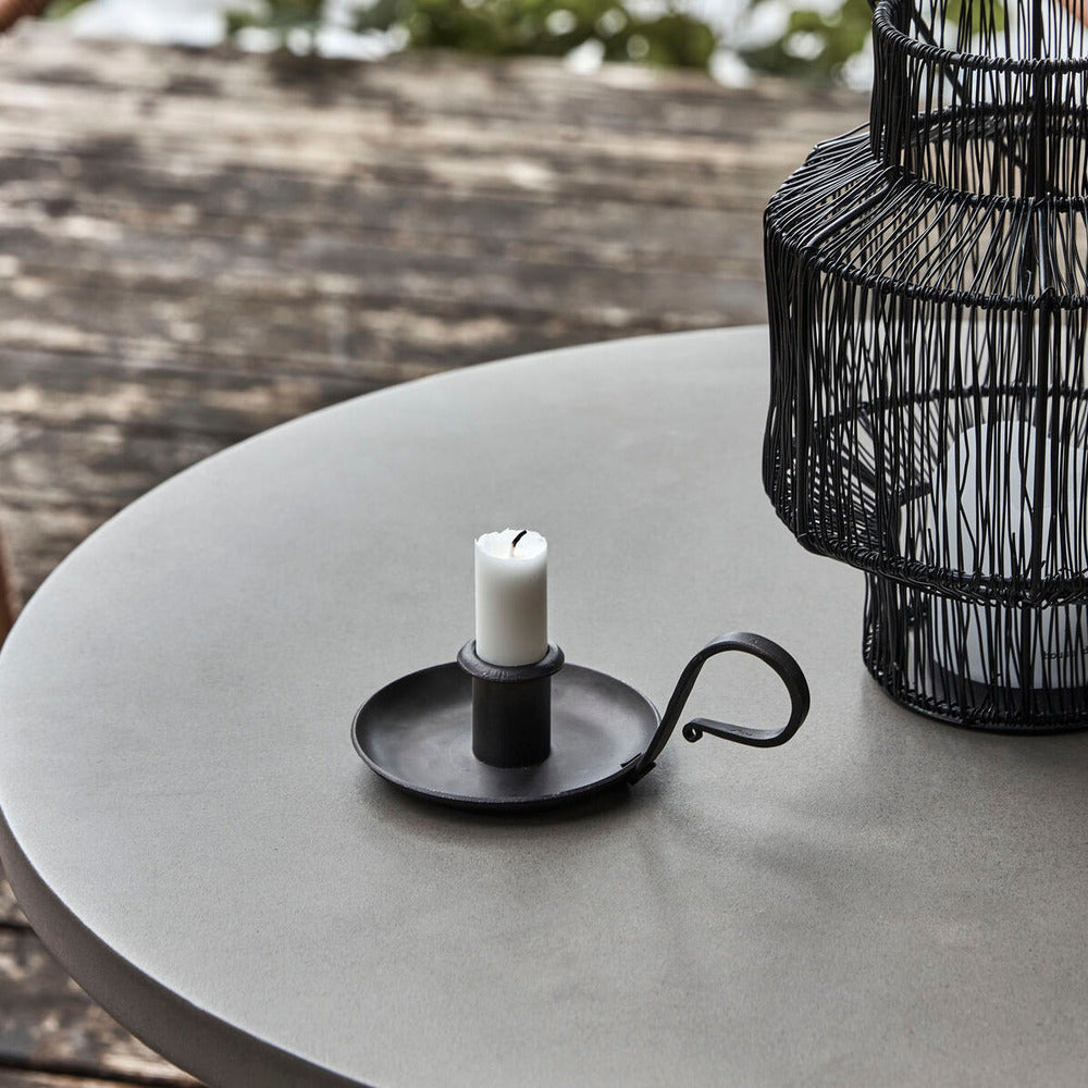 Grab Black Metal Candle Holder 15cm | Annie Mo's