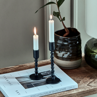 Grab Black Metal Candle Holder 15cm | Annie Mo's