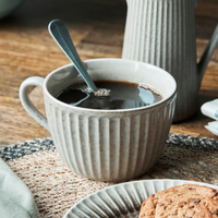 Pleat Grey Brown Mug | Annie Mo's