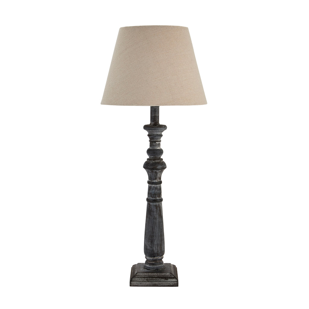 Inca Column Wooden Table Lamp with Shade 50cm | Annie Mo's