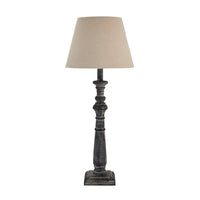 Inca Column Wooden Table Lamp with Shade 50cm | Annie Mo's