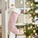 Christmas Stocking in Red Stripe with Faux Fur Trim 50cm