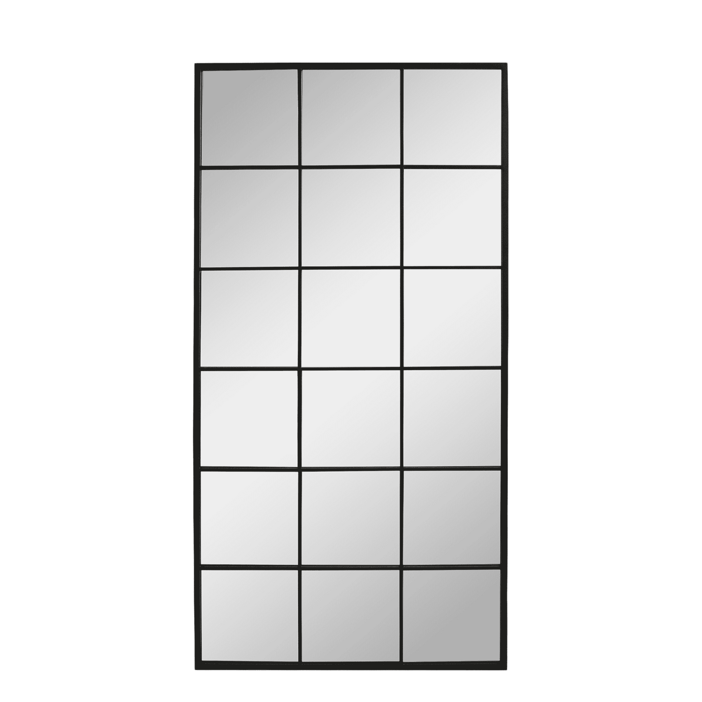 Factory Mirror in Antique Black Metal 180cm | Annie Mo's