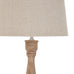 Laney Natural Wash Candlestick Lamp With Linen Shade 70cm