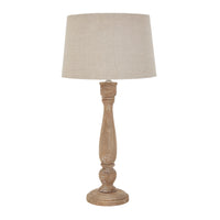 Laney Natural Wash Candlestick Lamp With Linen Shade 70cm | Annie Mo's