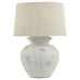 Downton Antique White Lamp with Shade 76cm