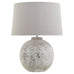 Tiber Large Stone Ceramic Lamp with Linen Shade 72cm