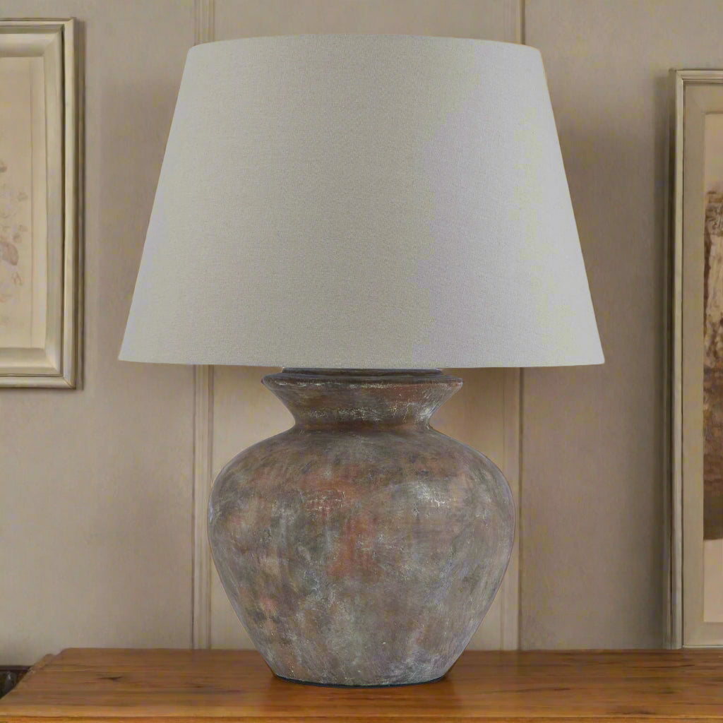 Siena Brown Table Lamp With Linen Shade 63cm | Annie Mo's