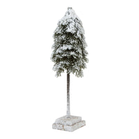 Snowy Cedar Tree On Wood Block 40cm | Annie Mo's