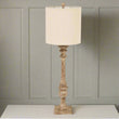 Candlestick Table Lamp With Linen Shade 81cm | Annie Mo's