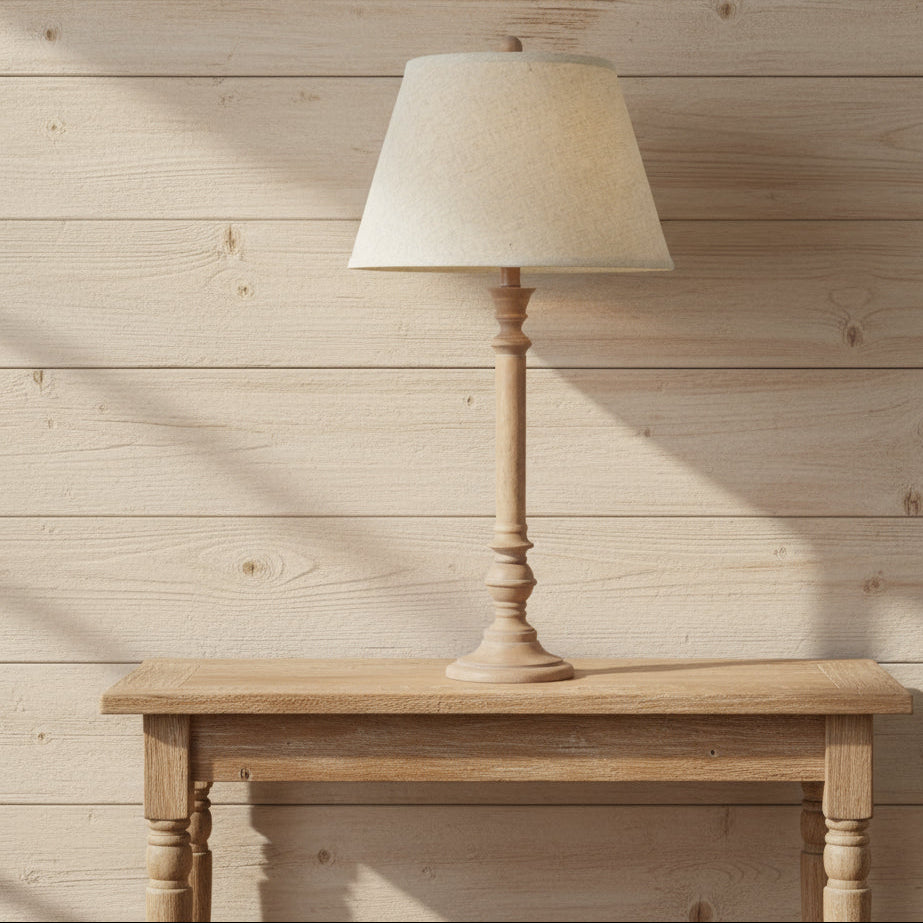 Ravelle Table Lamp With Edged Linen Shade 60cm | Annie Mo's