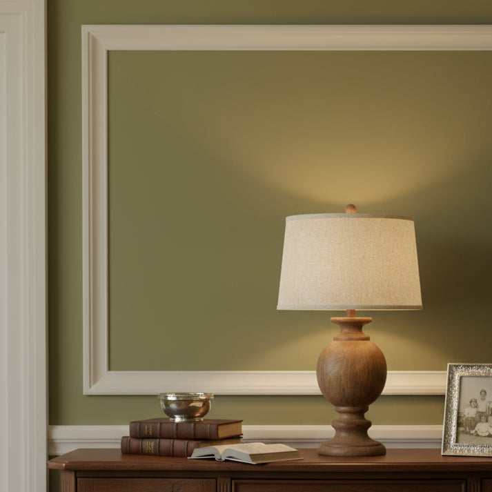 Clarion Table Lamp With Edged Linen Shade 71cm | Annie Mo's