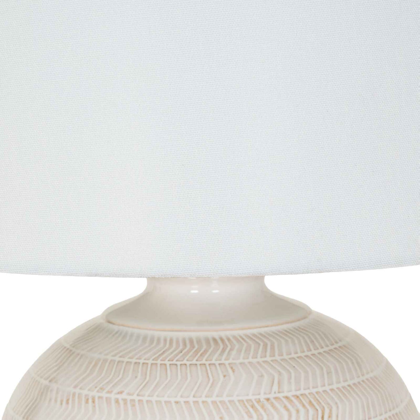 Chevronne Ceramic Table Lamp With Linen Shade 63cm