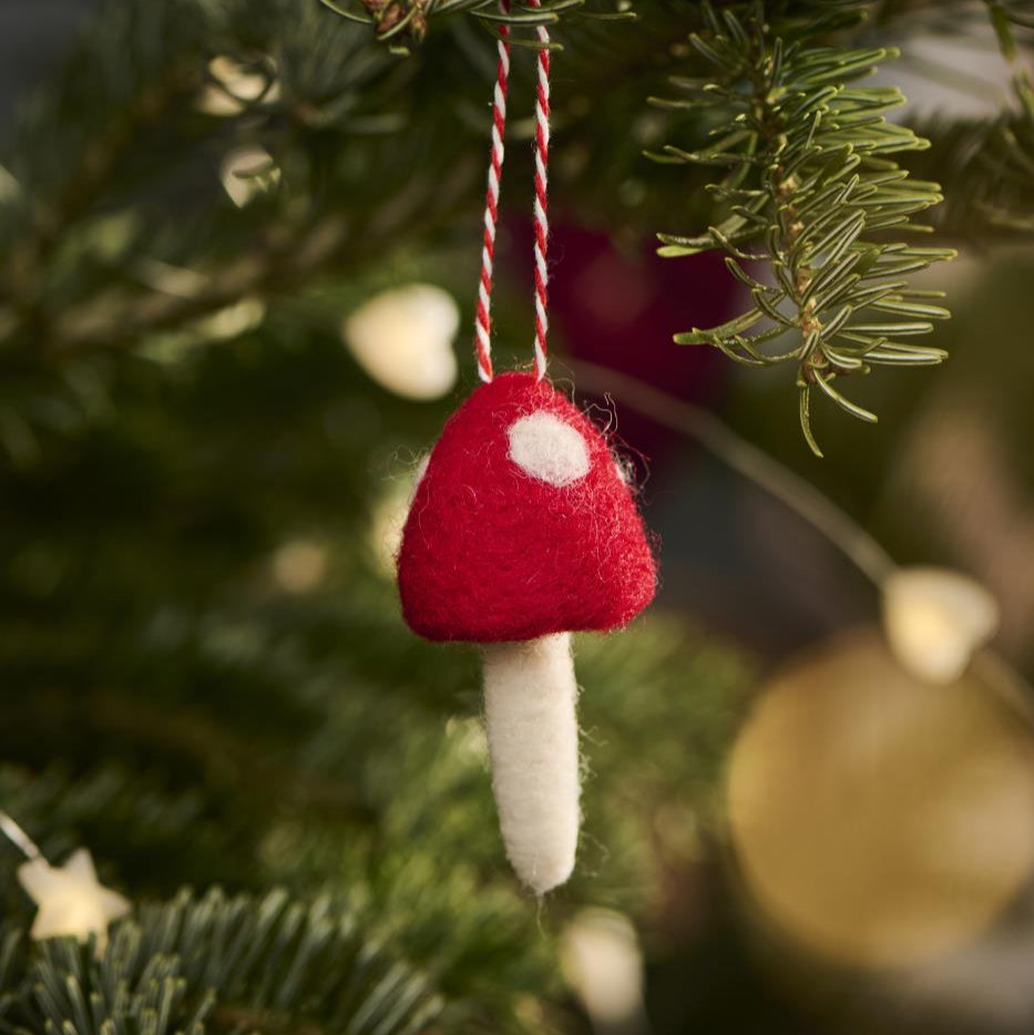Felt Mushroom Hanger 7cm