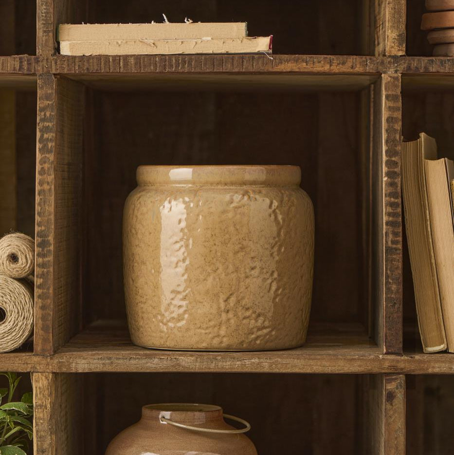 Glazed Clay Planter with Edge 20cm | Annie Mo's