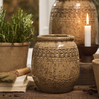 Glazed Ceramic Planter with Zig Zag Pattern 18cm | Annie Mo's