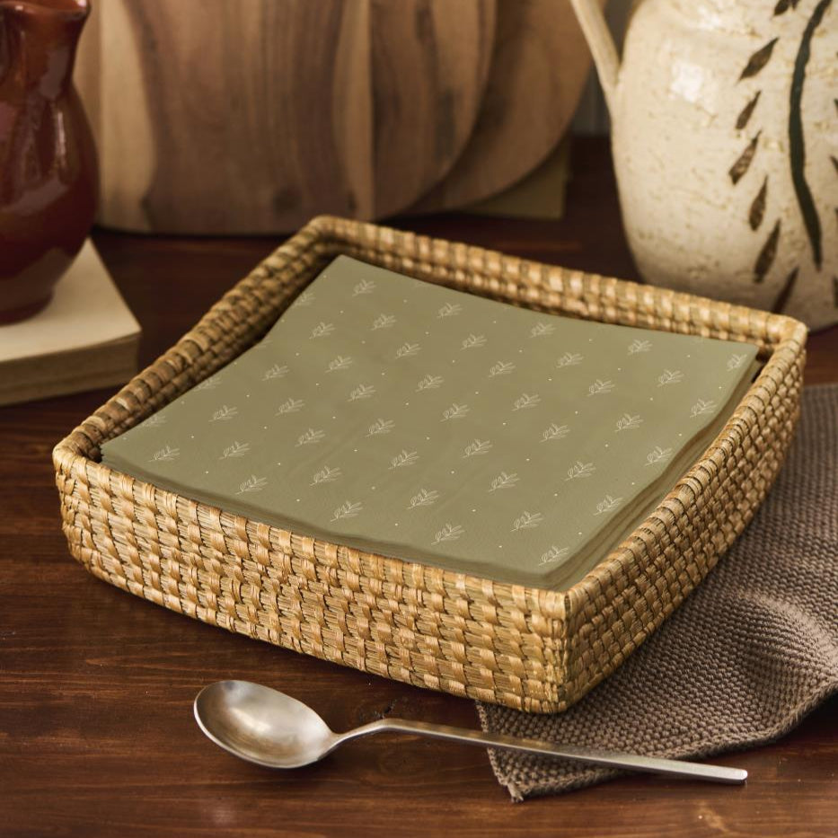 Green Leaf Patterned Paper Napkins - 50 Pieces per Pack | Annie Mo's