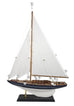 Sailing Ship with Dark Blue Hull and White Sails 61cm