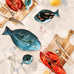 Mini Fish Shaped Bowl in Ocean Blue Glaze 11cm