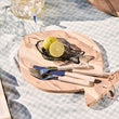 Cutting board with Leather String Round Fish Acacia Wood 40cm