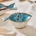 Mini Fish Shaped Bowl in Ocean Blue Glaze 11cm