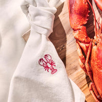 Lobster Motif Linen Coloured Napkin 40x40cm | Annie Mo's